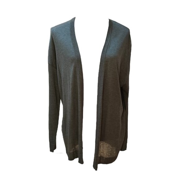 H&M Olive Green Lightweight Long Cardigan  Preppy Heritage Sweater Size M - Picture 1 of 7
